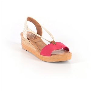 Red Malu Super Comfort wedge sandals.